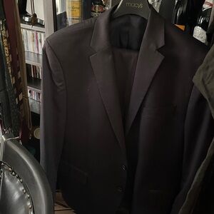 Flex plain slim Van Heusen Black suit 46R